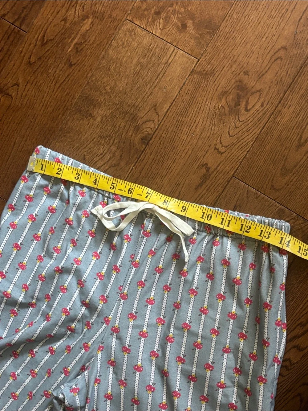 Lalide a Paris Pajamas Georgia blue/grey floral print. Refined & ultra sz Small